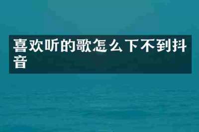 喜欢听的歌怎么下不到抖音