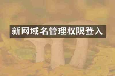 新网域名管理权限登入