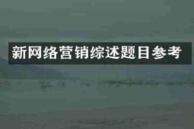 新网络营销综述题目参考