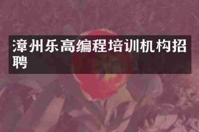 漳州乐高编程培训机构招聘