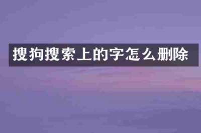 搜狗搜索上的字怎么删除