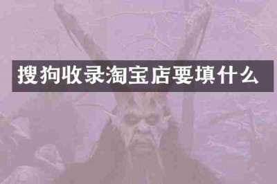 搜狗收录淘宝店要填什么