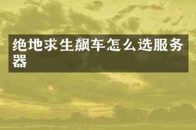 绝地求生飙车怎么选服务器