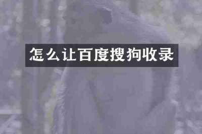 怎么让百度搜狗收录