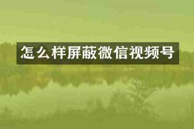 怎么样屏蔽微信视频号