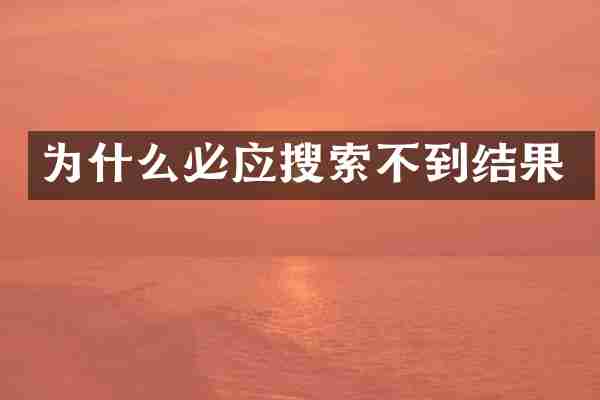 为什么必应搜索不到结果