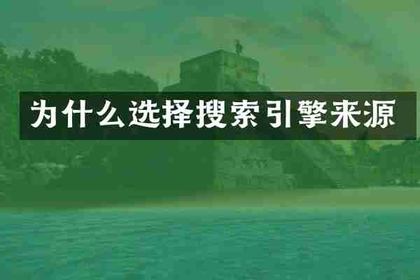 为什么选择搜索引擎来源
