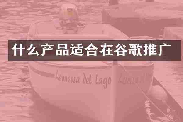 什么产品适合在谷歌推广