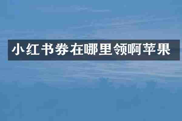 小红书券在哪里领啊苹果