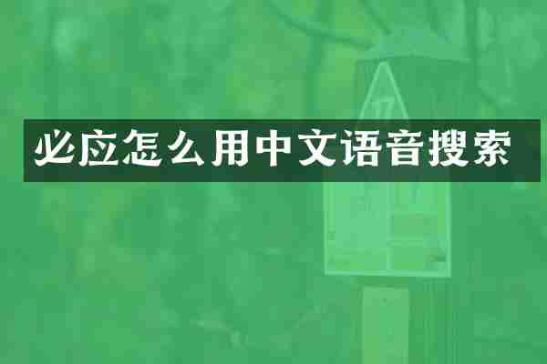 必应怎么用中文语音搜索
