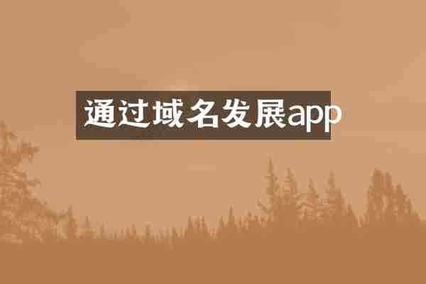 通过域名发展app