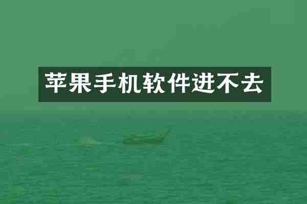 苹果手机软件进不去