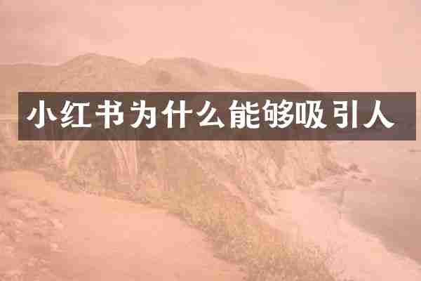 小红书为什么能够吸引人