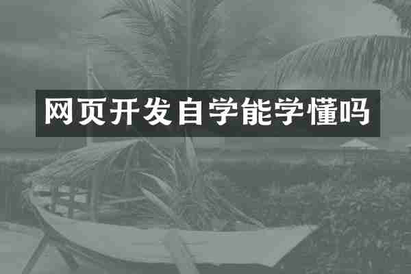 网页开发自学能学懂吗