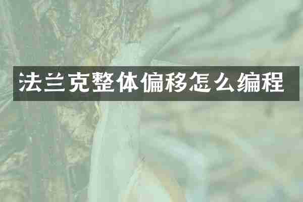 法兰克整体偏移怎么编程