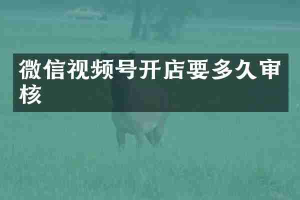微信视频号开店要多久审核