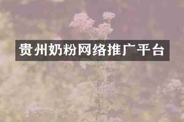 贵州奶粉网络推广平台