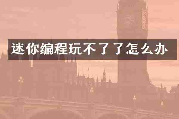 迷你编程玩不了了怎么办
