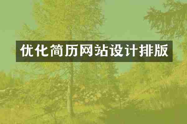 优化简历网站设计排版