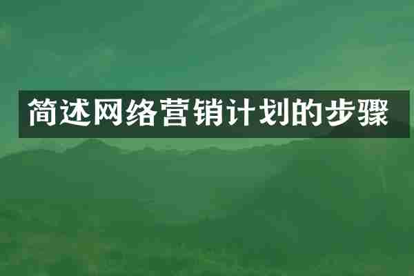 简述网络营销计划的步骤