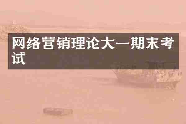 网络营销理论大一期末考试