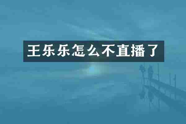 王乐乐怎么不直播了