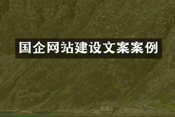 国企网站建设文案案例
