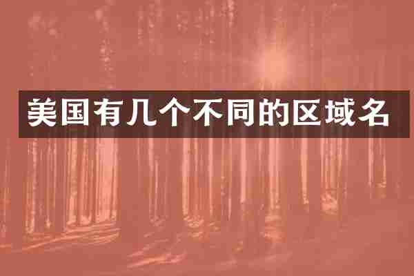 美国有几个不同的区域名
