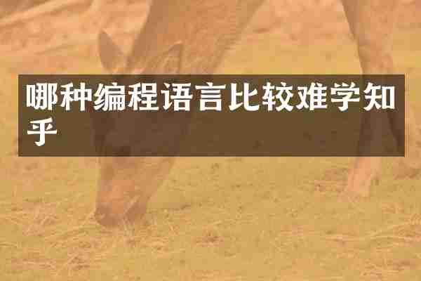 哪种编程语言比较难学知乎
