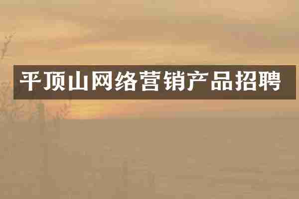 平顶山网络营销产品招聘