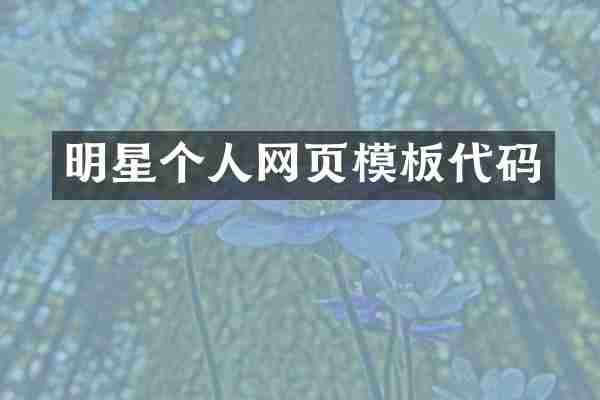 明星个人网页模板代码