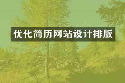 优化简历网站设计排版
