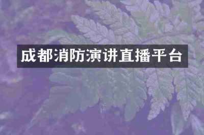 成都消防演讲直播平台