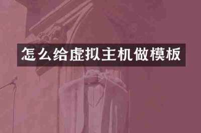 怎么给虚拟主机做模板