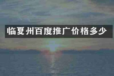 临夏州百度推广价格多少