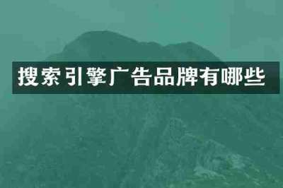 搜索引擎广告品牌有哪些