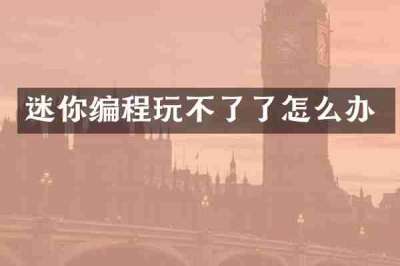 迷你编程玩不了了怎么办