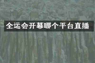 全运会开幕哪个平台直播