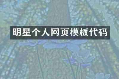 明星个人网页模板代码