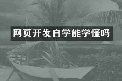 网页开发自学能学懂吗