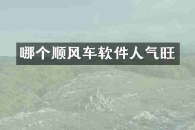 哪个顺风车软件人气旺