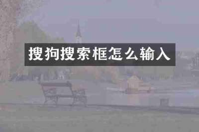 搜狗搜索框怎么输入