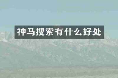 神马搜索有什么好处