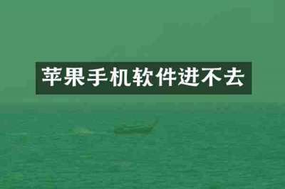苹果手机软件进不去