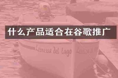 什么产品适合在谷歌推广