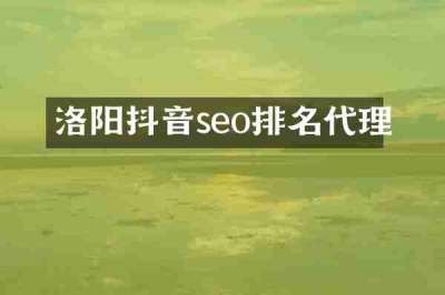 洛阳抖音seo排名代理