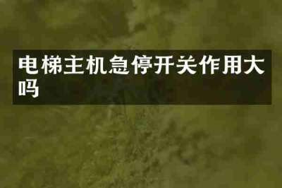 电梯主机急停开关作用大吗
