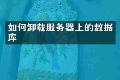 如何卸载服务器上的数据库