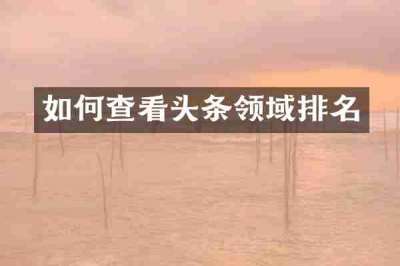 如何查看头条领域排名