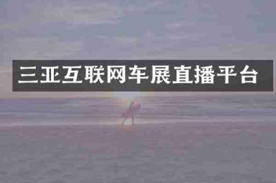三亚互联网车展直播平台